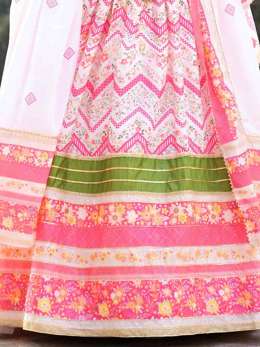 Multi Soft Dola Silk Printed Festival Casual Gown