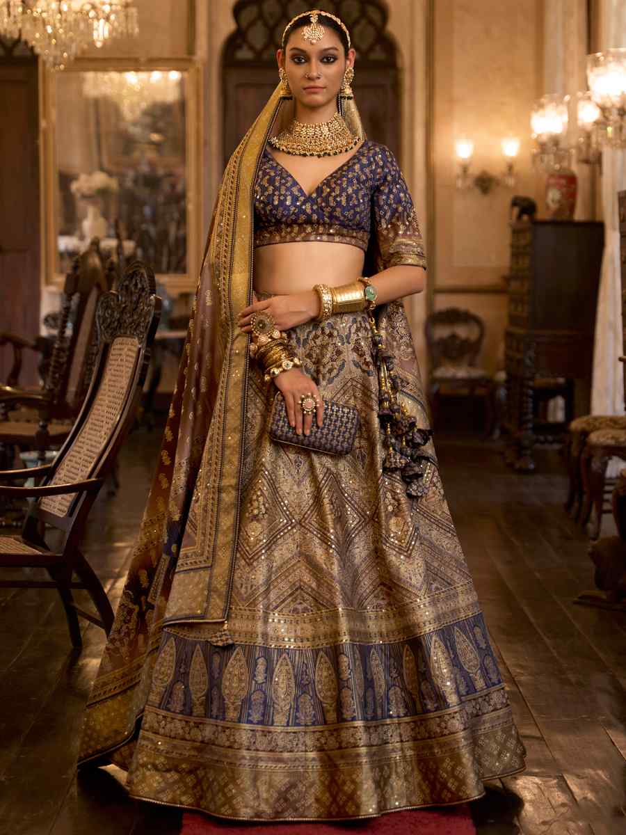 Beige Smooth Rajwadi Silk Embroidered Bridal Wedding Heavy Border Lehenga Choli