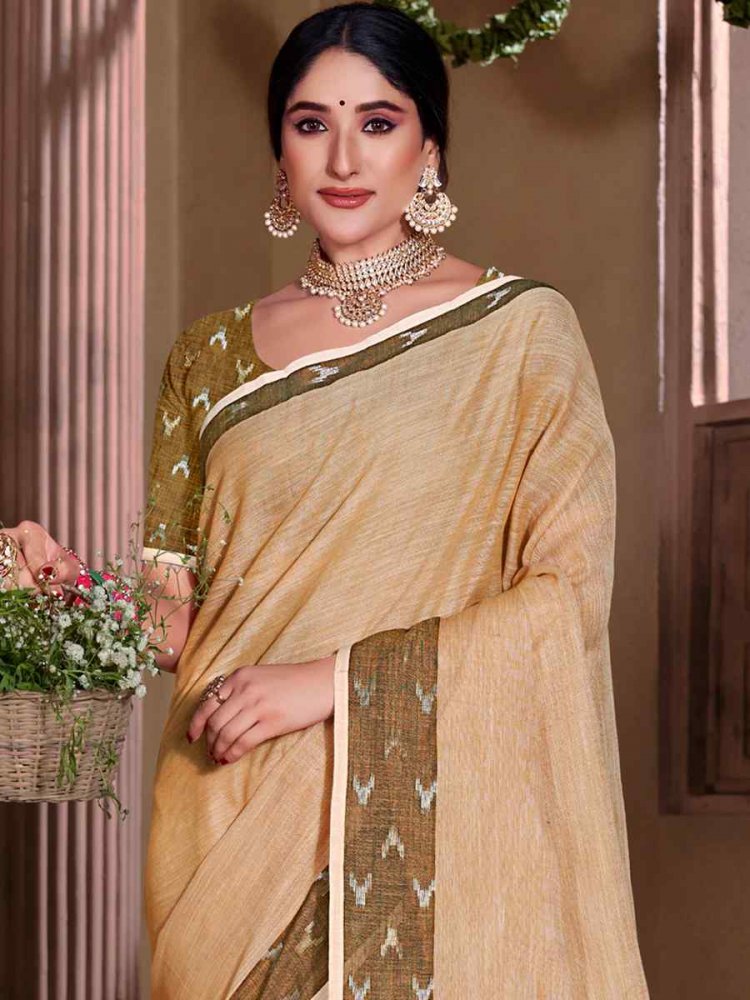 Buy Beige Saree Sets for Women Online in India - Indya