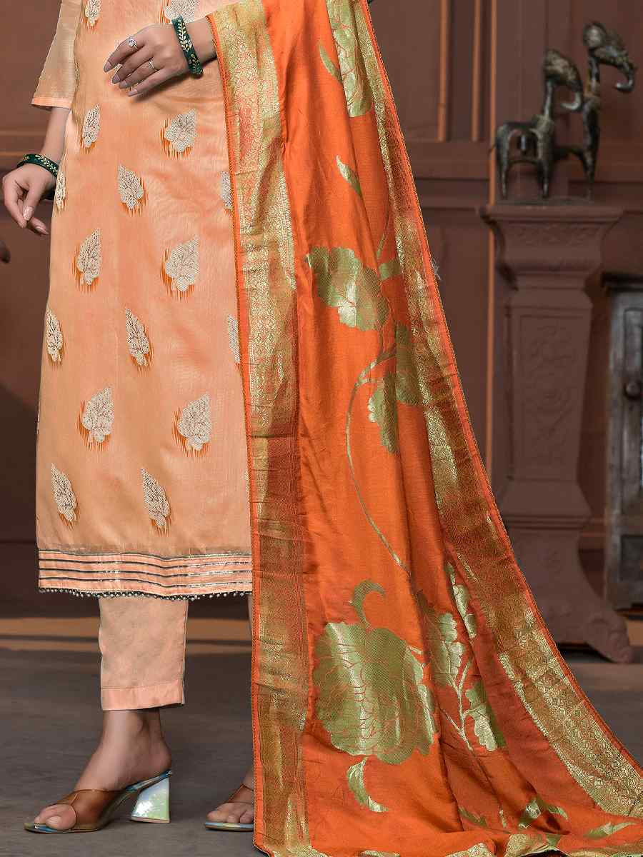 Beige Modal Cotton Embroidered Casual Festival Pant Salwar Kameez