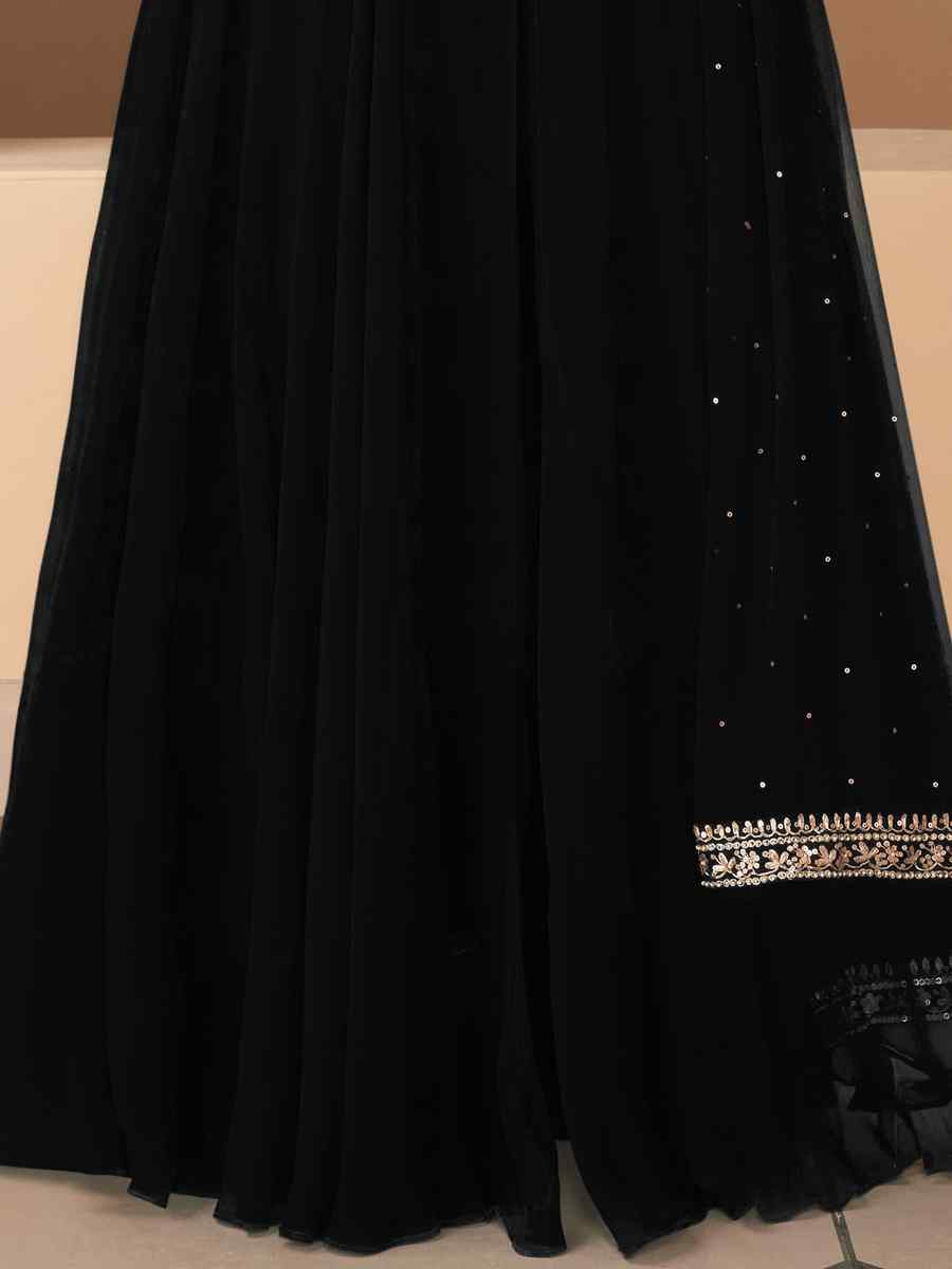 Black Heavy Georgette Embroidered Party Casual Ready Anarkali Salwar Kameez