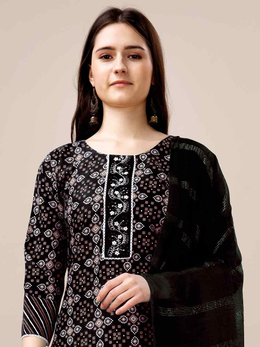 Black Rayon Embroidered Festival Wedding Ready Pant Salwar Kameez