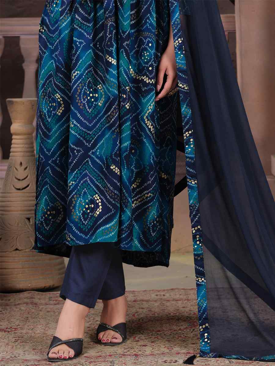 Blue Riyon Export Embroidered Festival Party Ready Anarkali Salwar Kameez