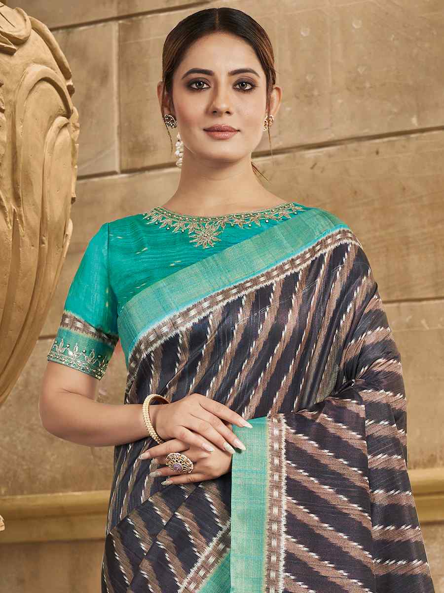 Brown Gajji Silk Handwoven Festival Casual Heavy Border Saree