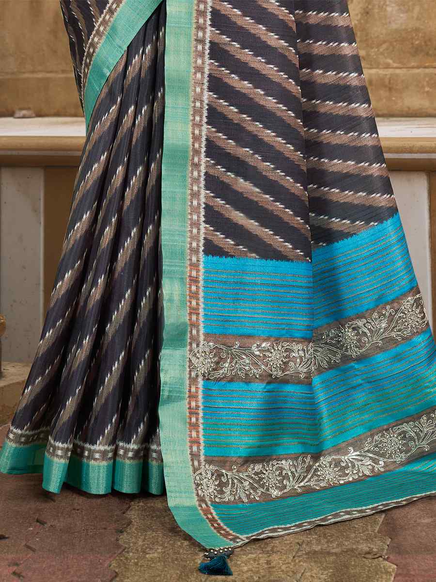 Brown Gajji Silk Handwoven Festival Casual Heavy Border Saree