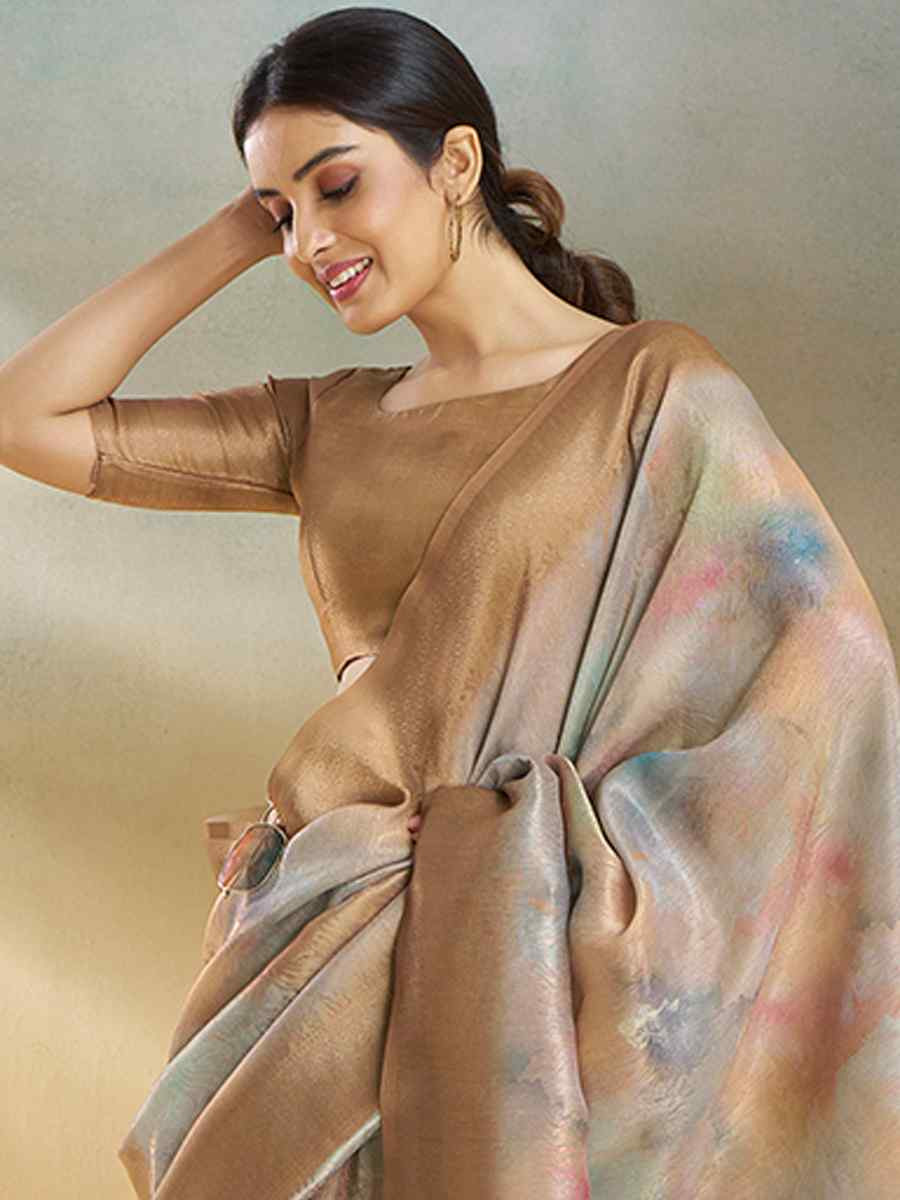 Brown Handloom Silk Handwoven Festival Wedding Heavy Border Saree