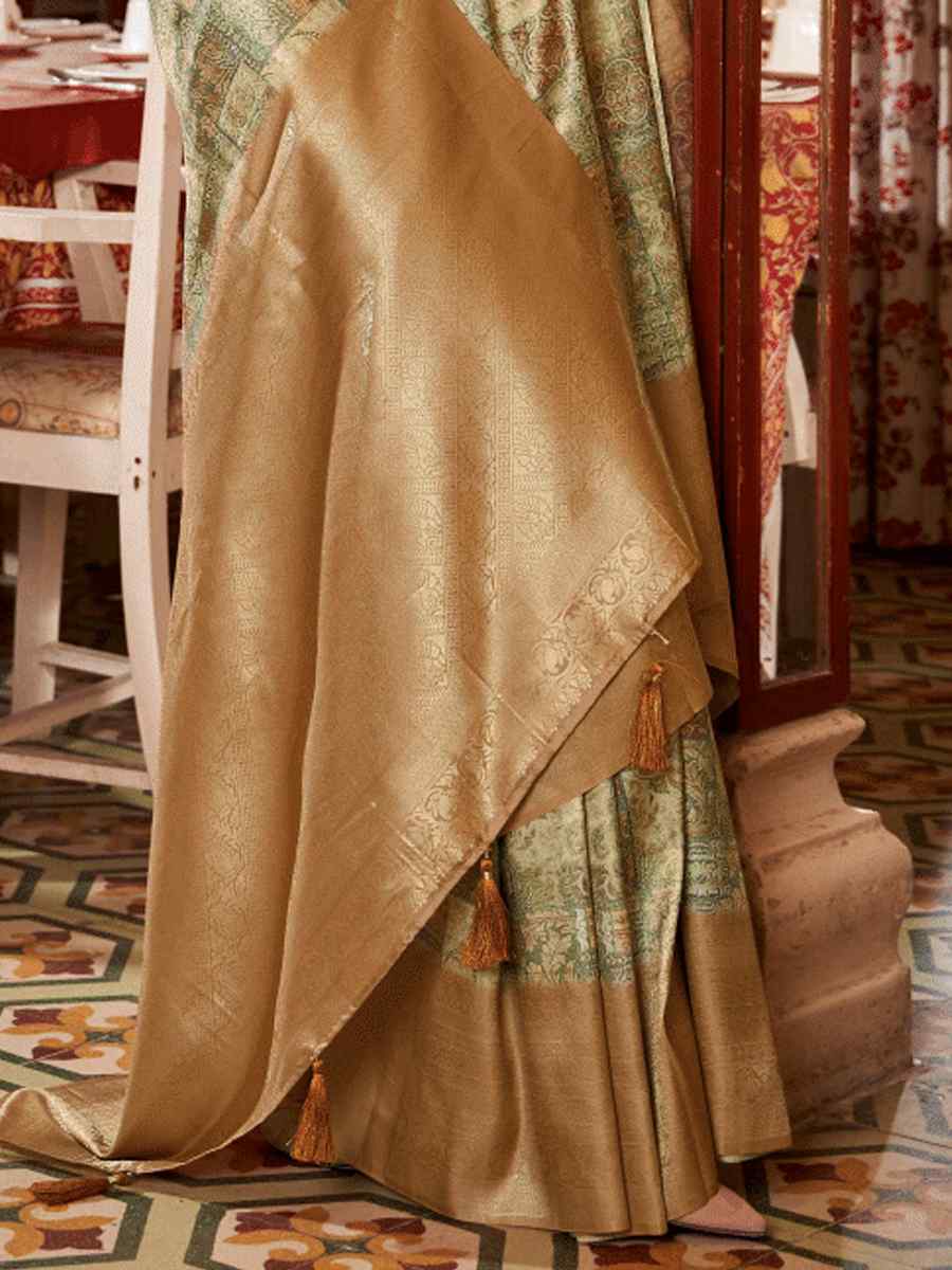 Brown Soft Silk Handwoven Festival Wedding Heavy Border Saree