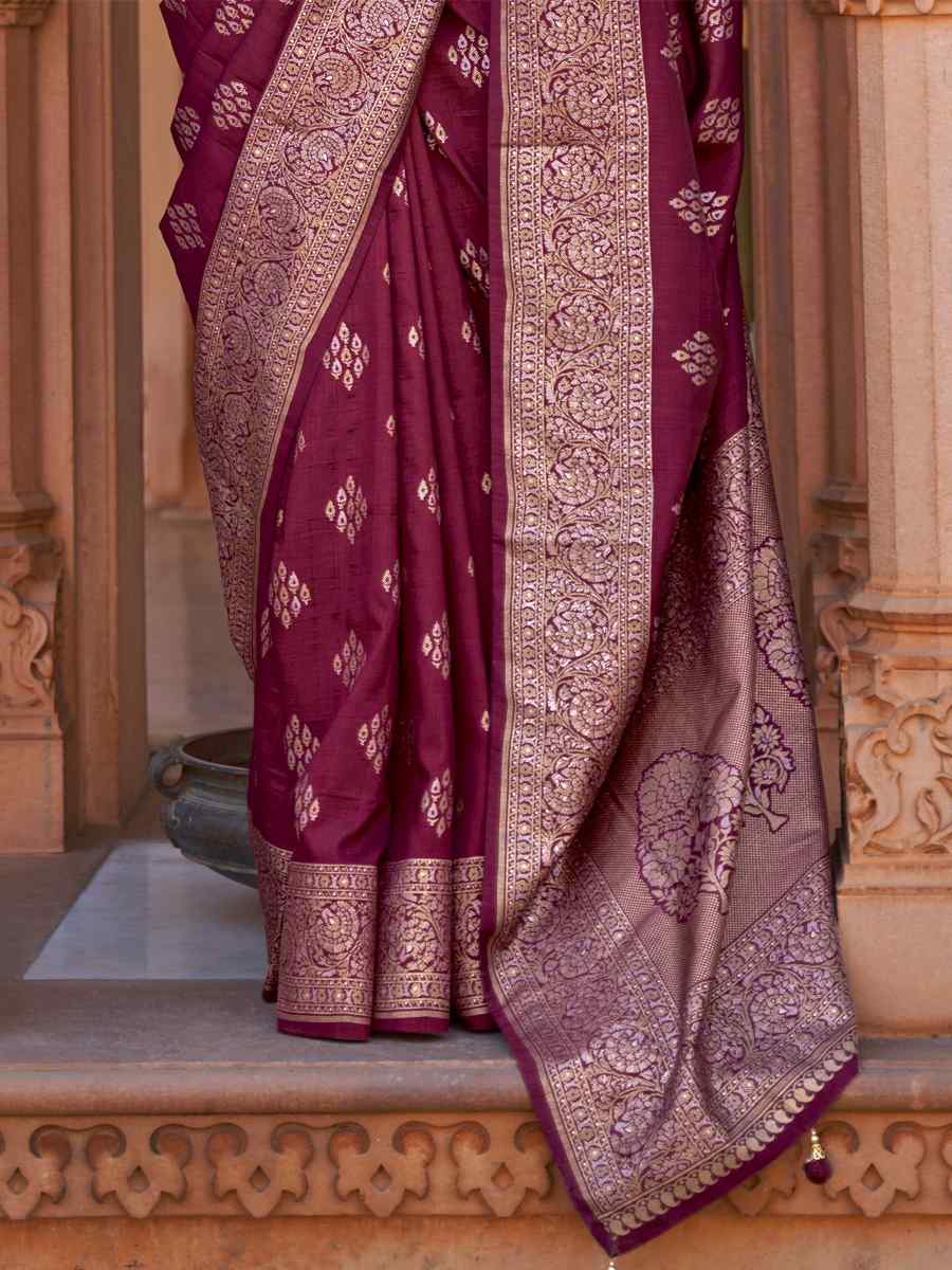 Brown Soft Silk Handwoven Wedding Festival Heavy Border Saree