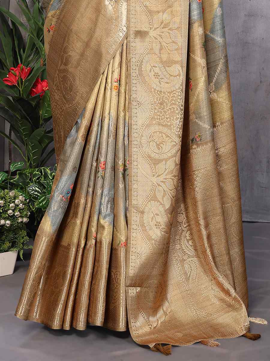 Brown Soft Weaving Handwoven Festival Casual Heavy Border Saree