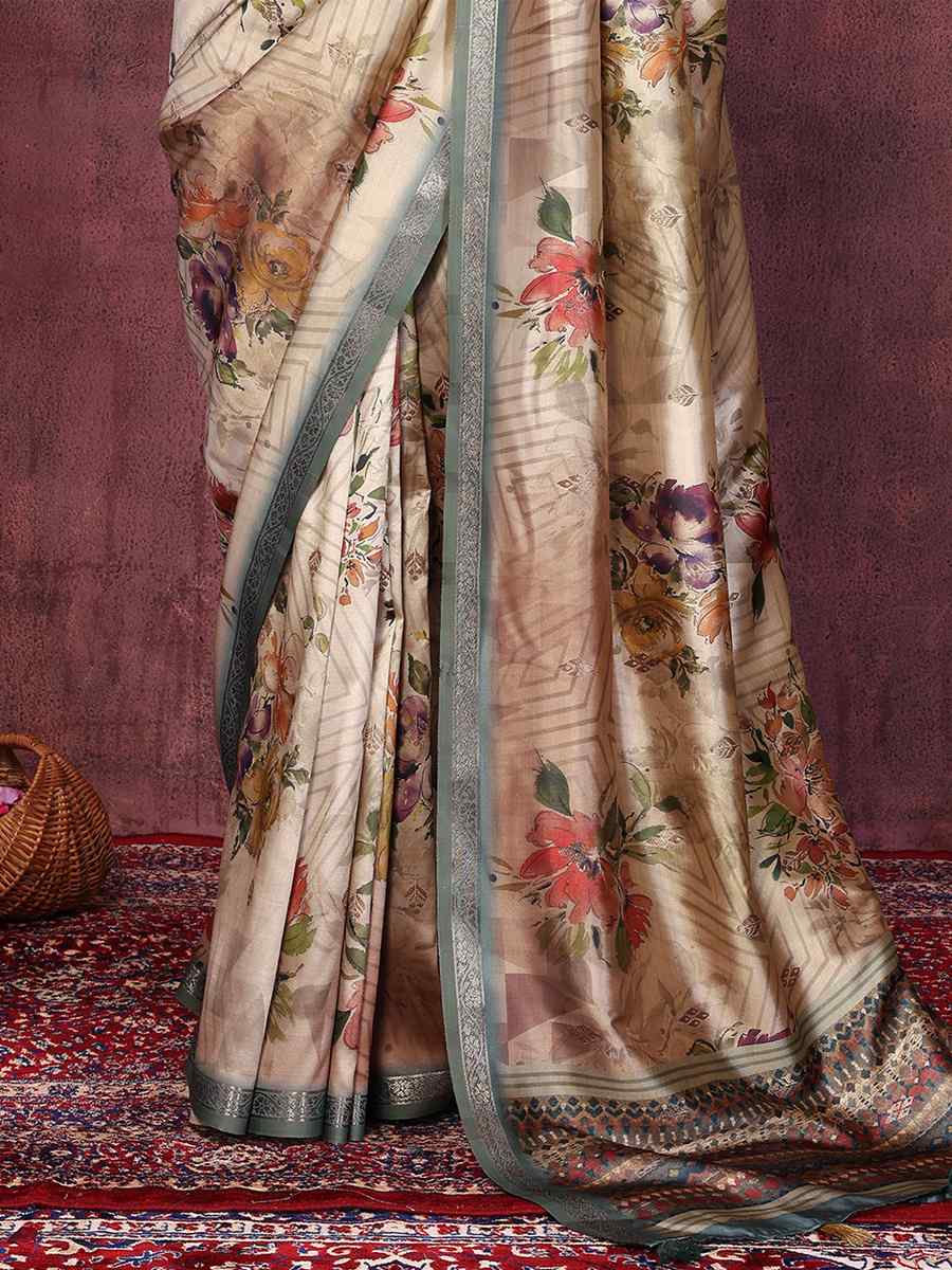 Chiku Art Silk Handwoven Festival Wedding Heavy Border Saree