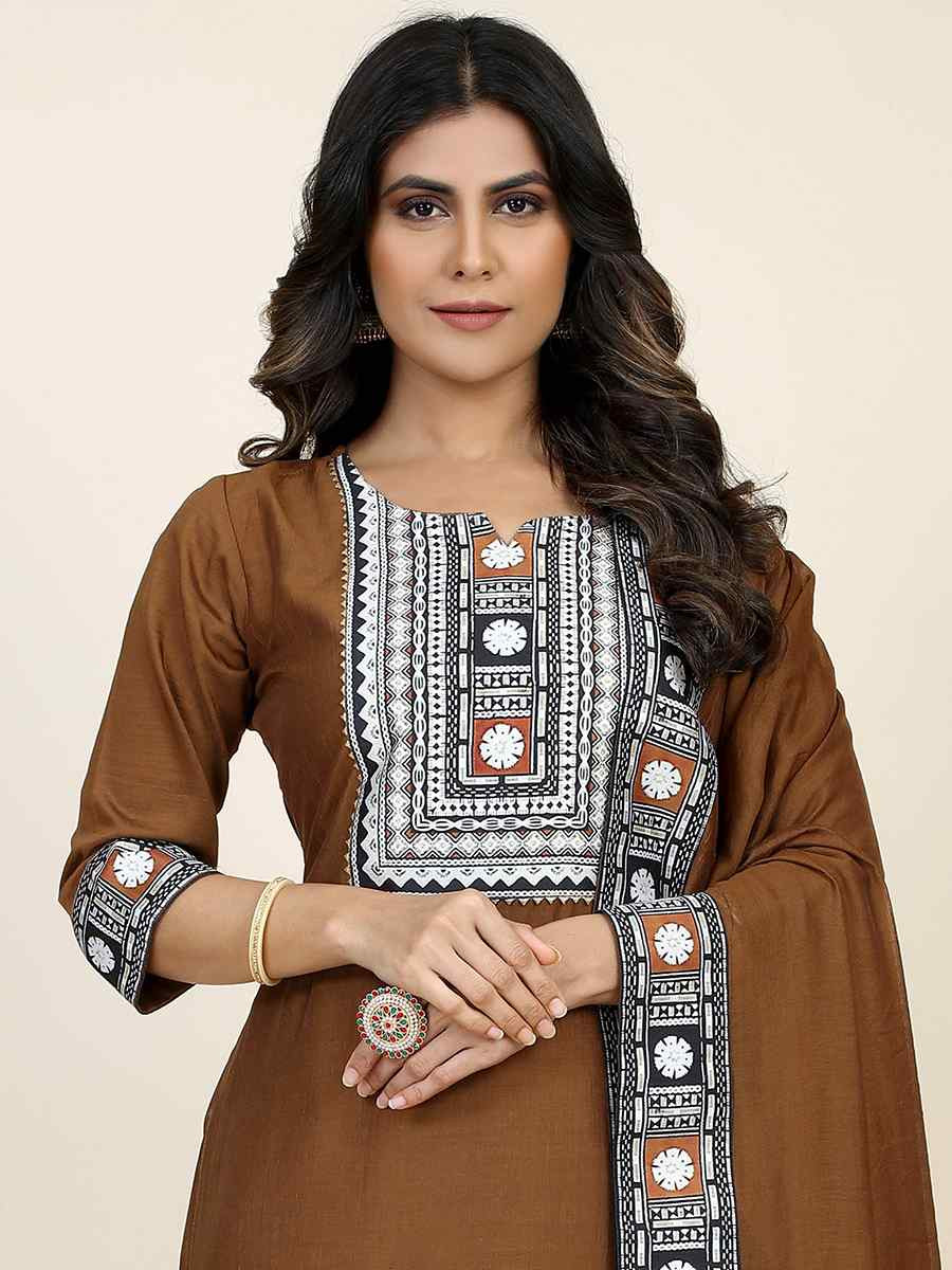 Chiku Chinon Silk Embroidered Festival Casual Ready Pant Salwar Kameez