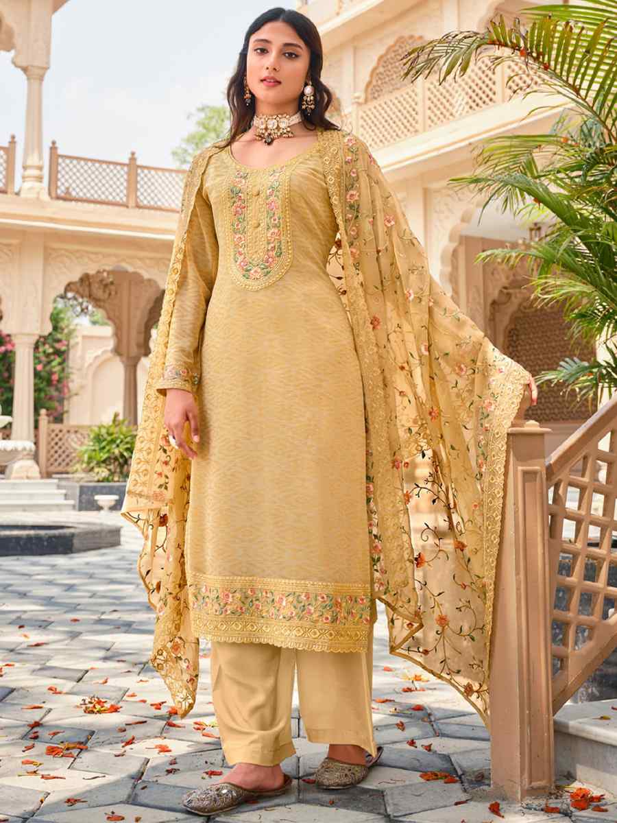 Chiku Real Georgette Embroidered Festival Casual Pant Salwar Kameez