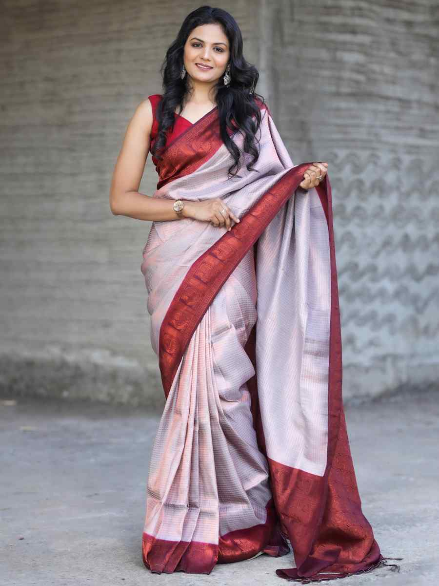 Copper Kubera Pattu Handwoven Casual Festival Heavy Border Saree