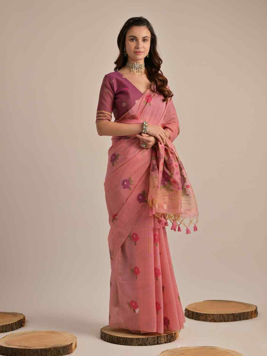 Gajri Cotton Handwoven Festival Casual Classic Style Saree