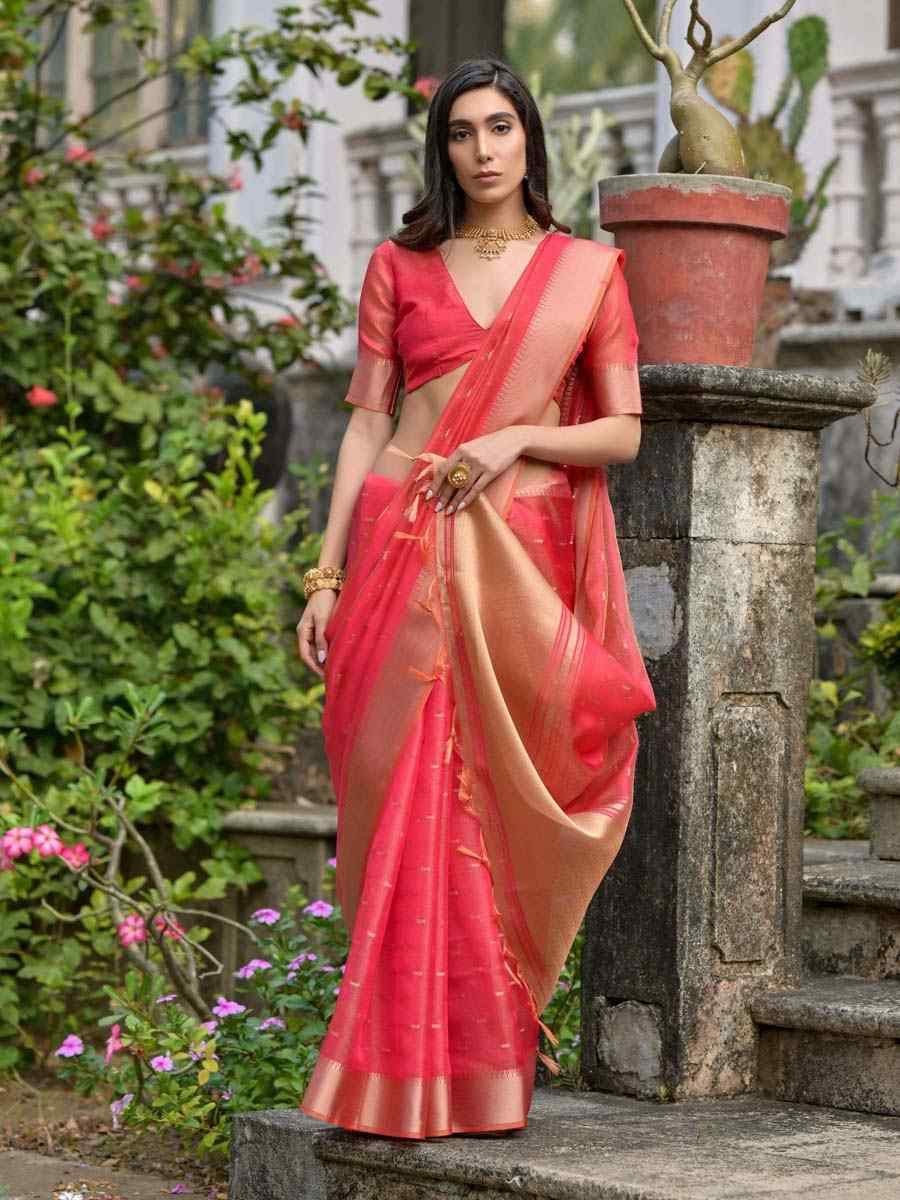 Gajri Kalyani Silk Handwoven Wedding Festival Heavy Border Saree