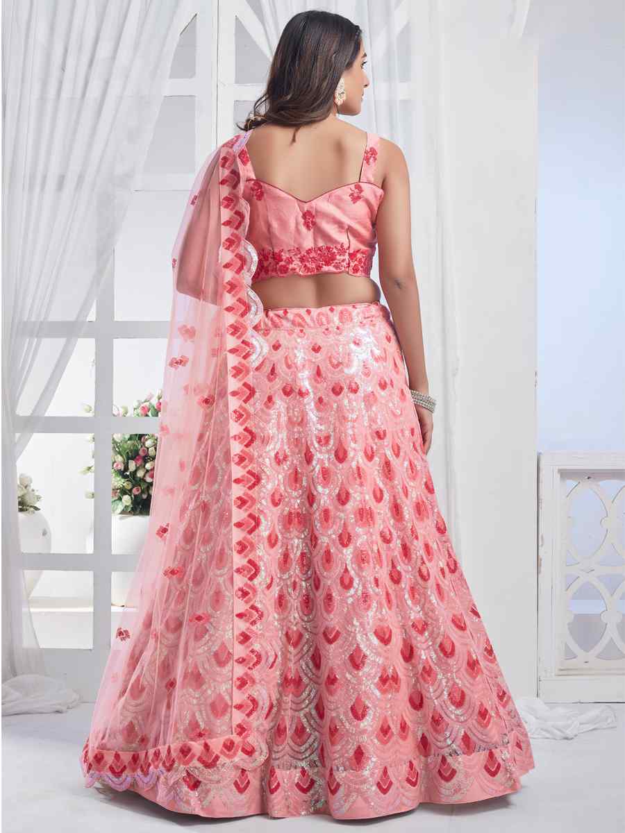 Gajri Premium Net Embroidered Bridesmaid Wedding Heavy Border Lehenga Choli