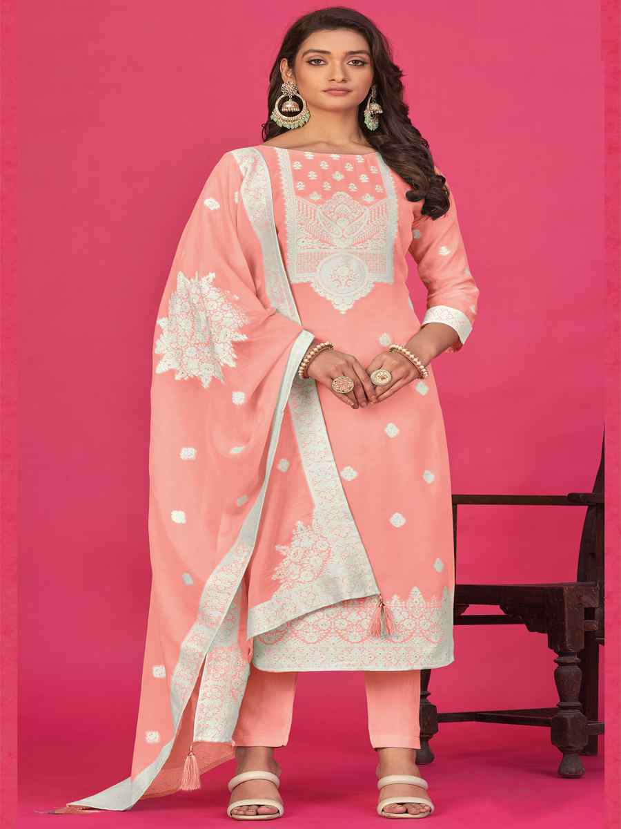 Gajri Pure Jacquard Embroidered Casual Festival Pant Salwar Kameez