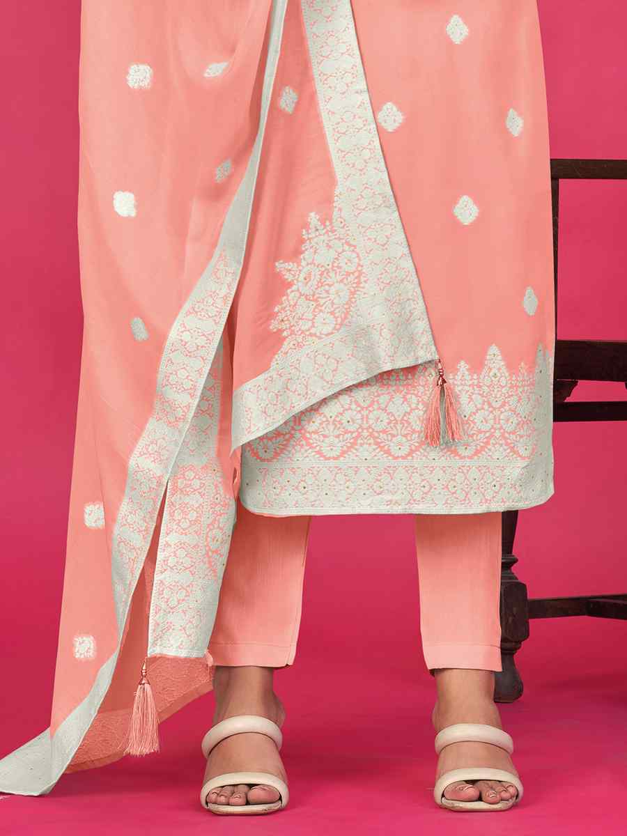 Gajri Pure Jacquard Embroidered Casual Festival Pant Salwar Kameez