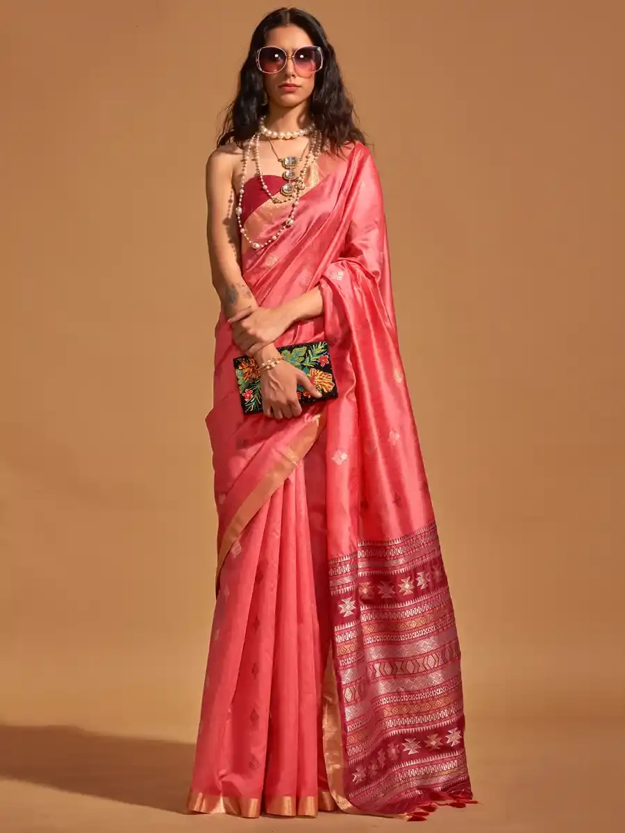 Gajri Silk Handwoven Festival Casual Heavy Border Saree