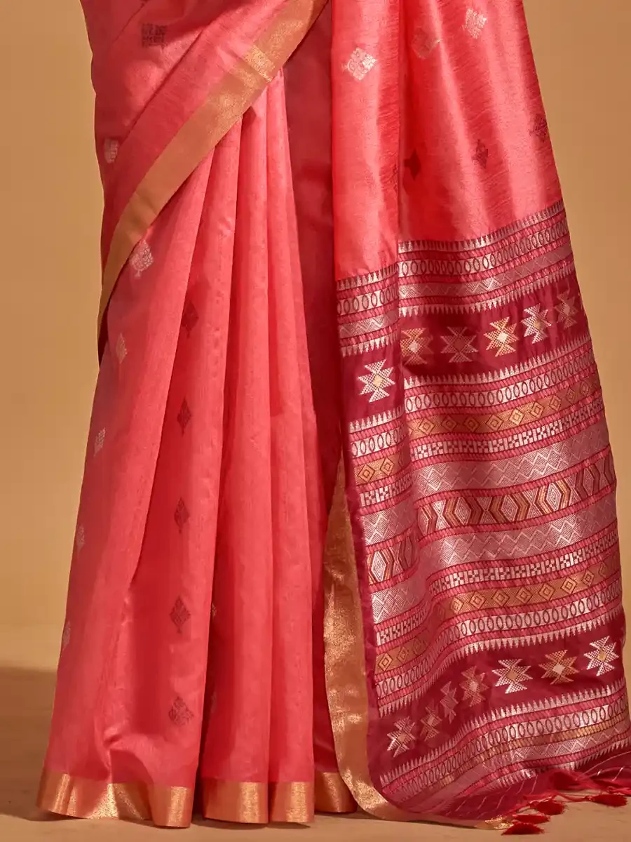 Gajri Silk Handwoven Festival Casual Heavy Border Saree