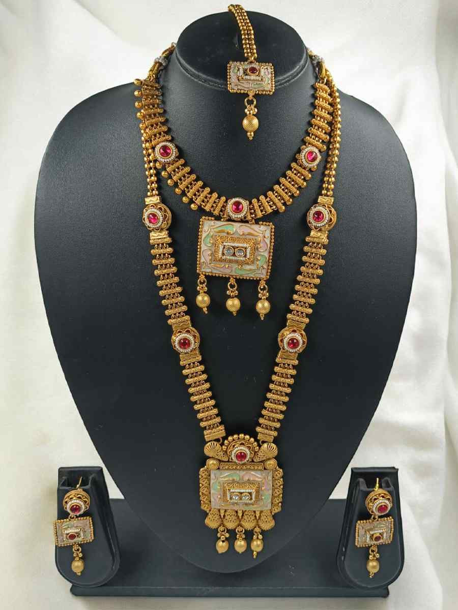 Gold Alloy Festival Wear Kundan Necklace