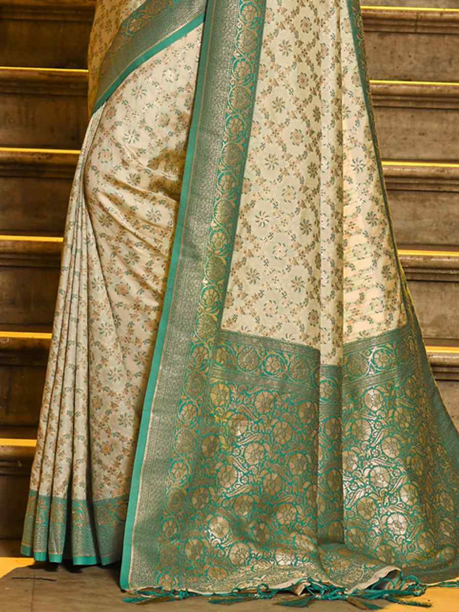 Gold Banarasi Silk Handwoven Wedding Festival Heavy Border Saree