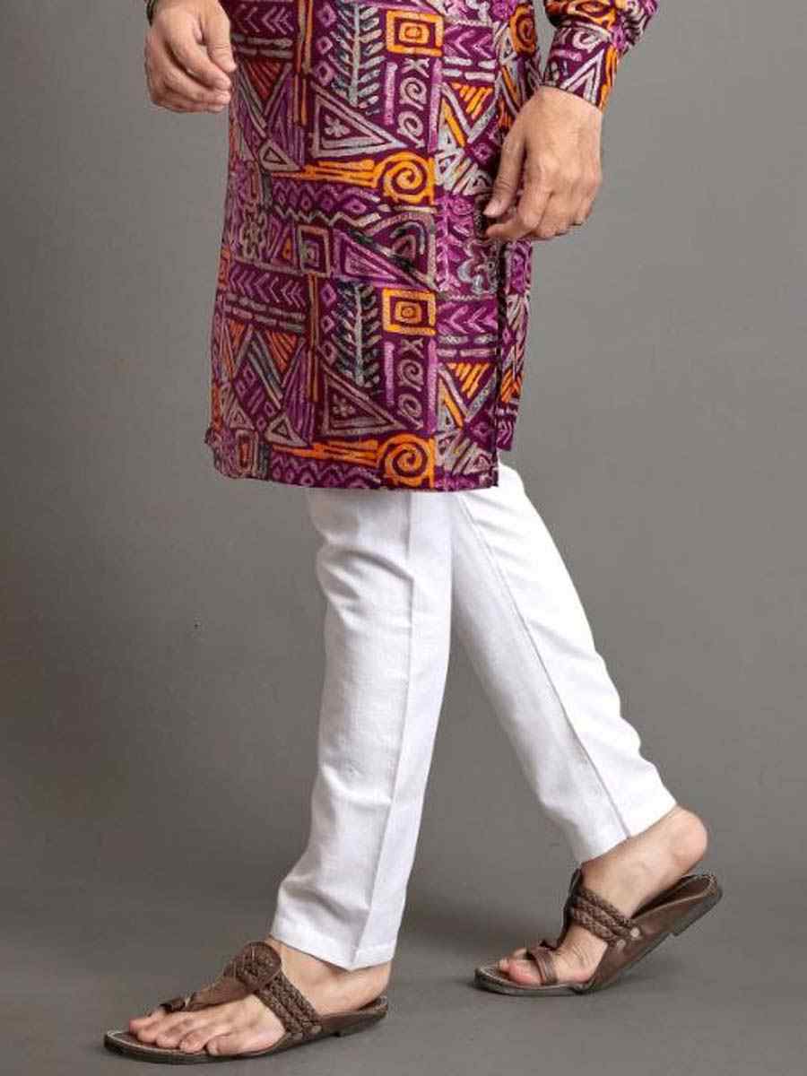 Gold Premium Soft Cotton Printed Festival Casual Kurta