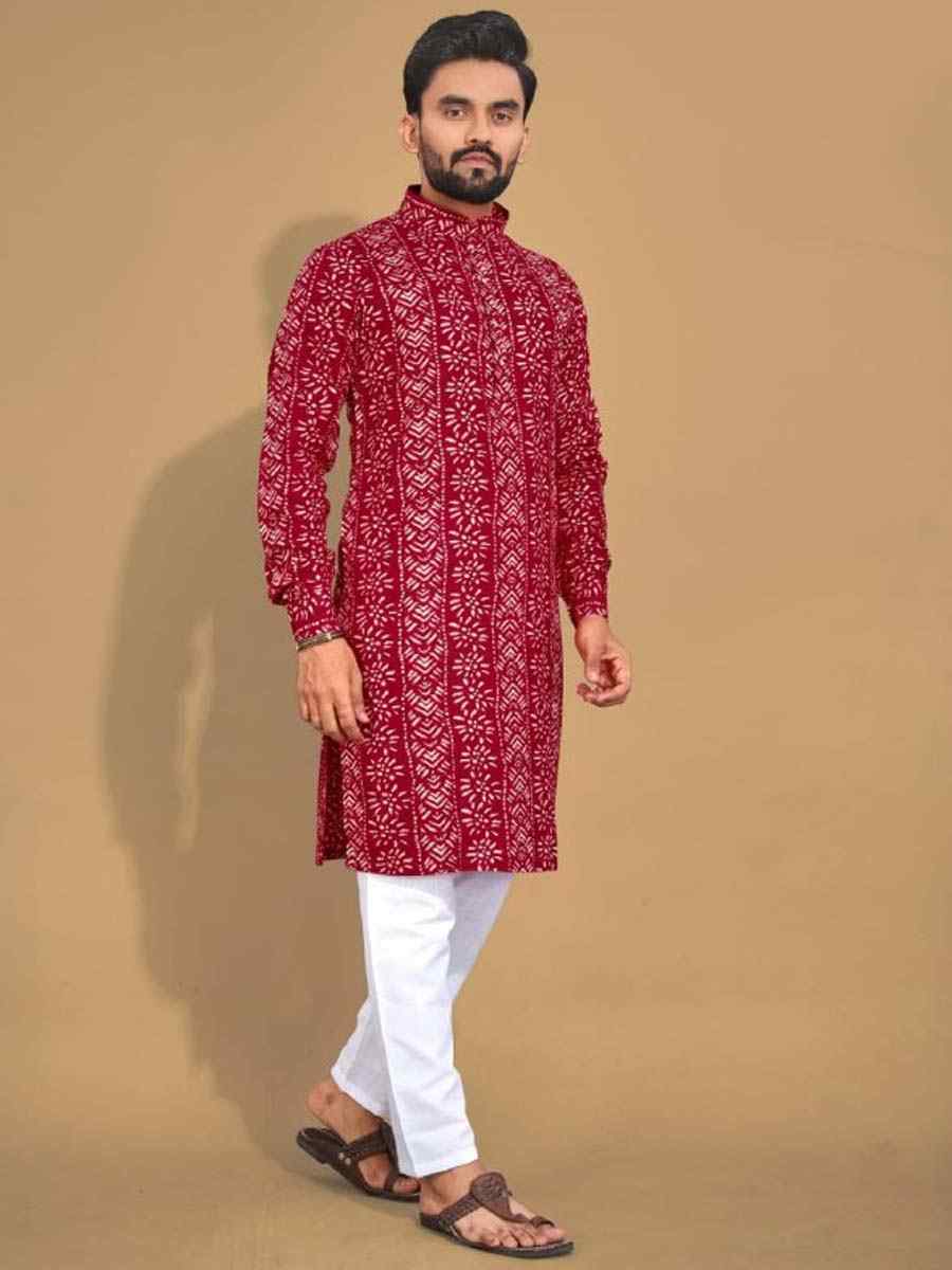 Gold Premium Soft Cotton Printed Festival Casual Kurta