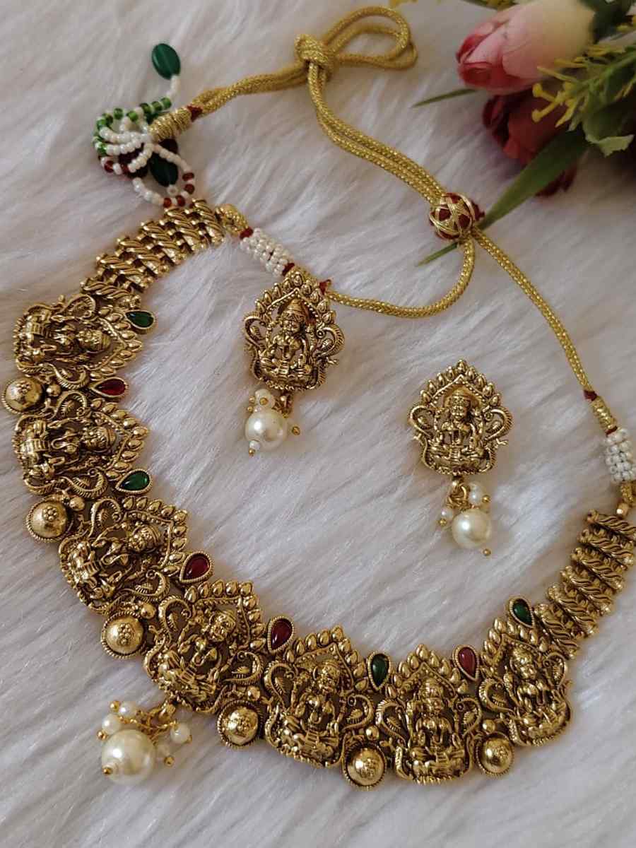 Golden Alloy Festival Wear Kundan Necklace