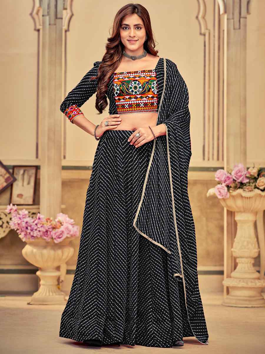 Gray Georgette Embroidery Reception Party Wear Heavy Border Lehenga Choli