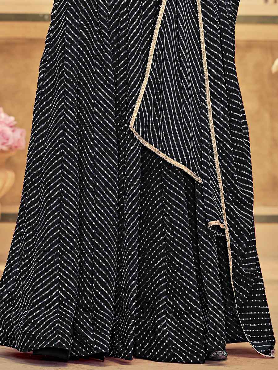 Gray Georgette Embroidery Reception Party Wear Heavy Border Lehenga Choli