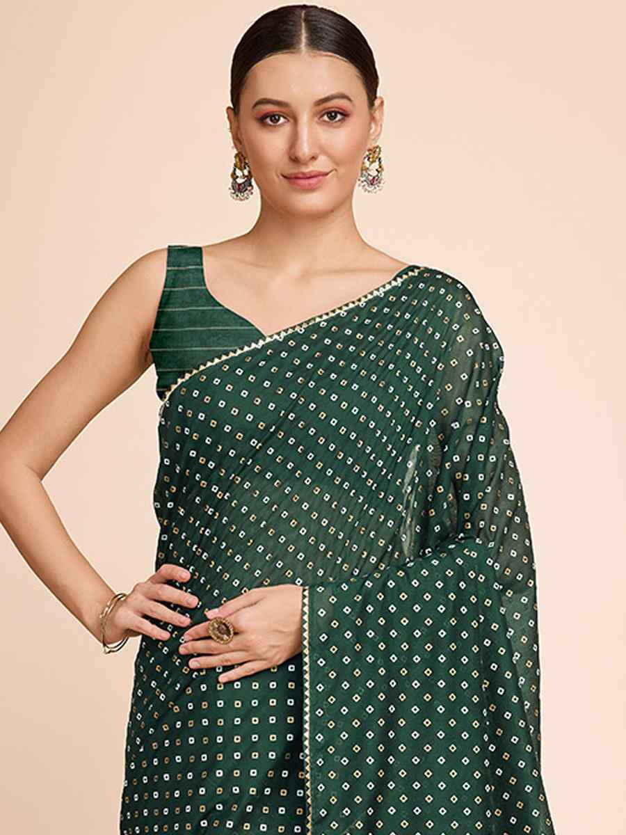 Green Cotton Silk Handwoven Festival Casual Classic Style Saree