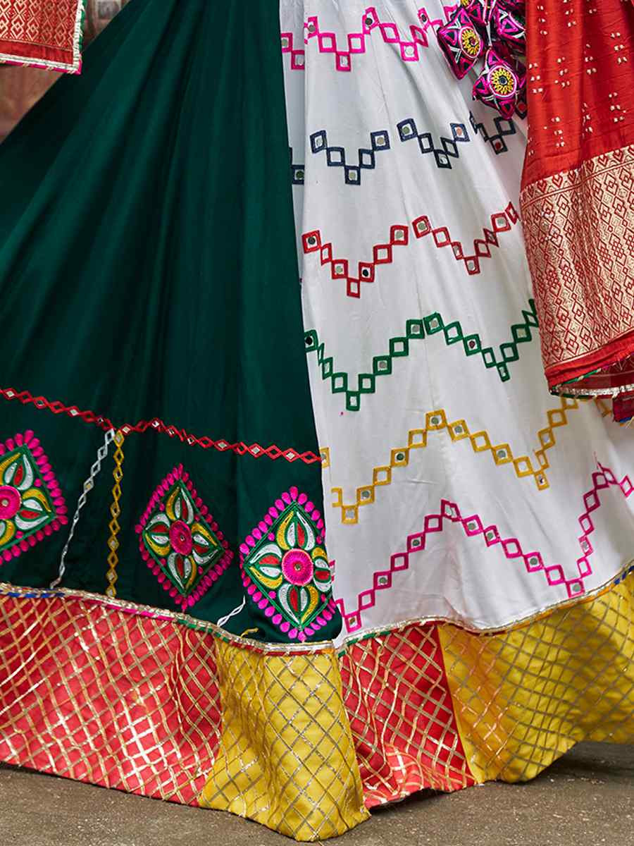 Green Organza Rayon Embroidered Festival Festival Traditional Lehenga Choli