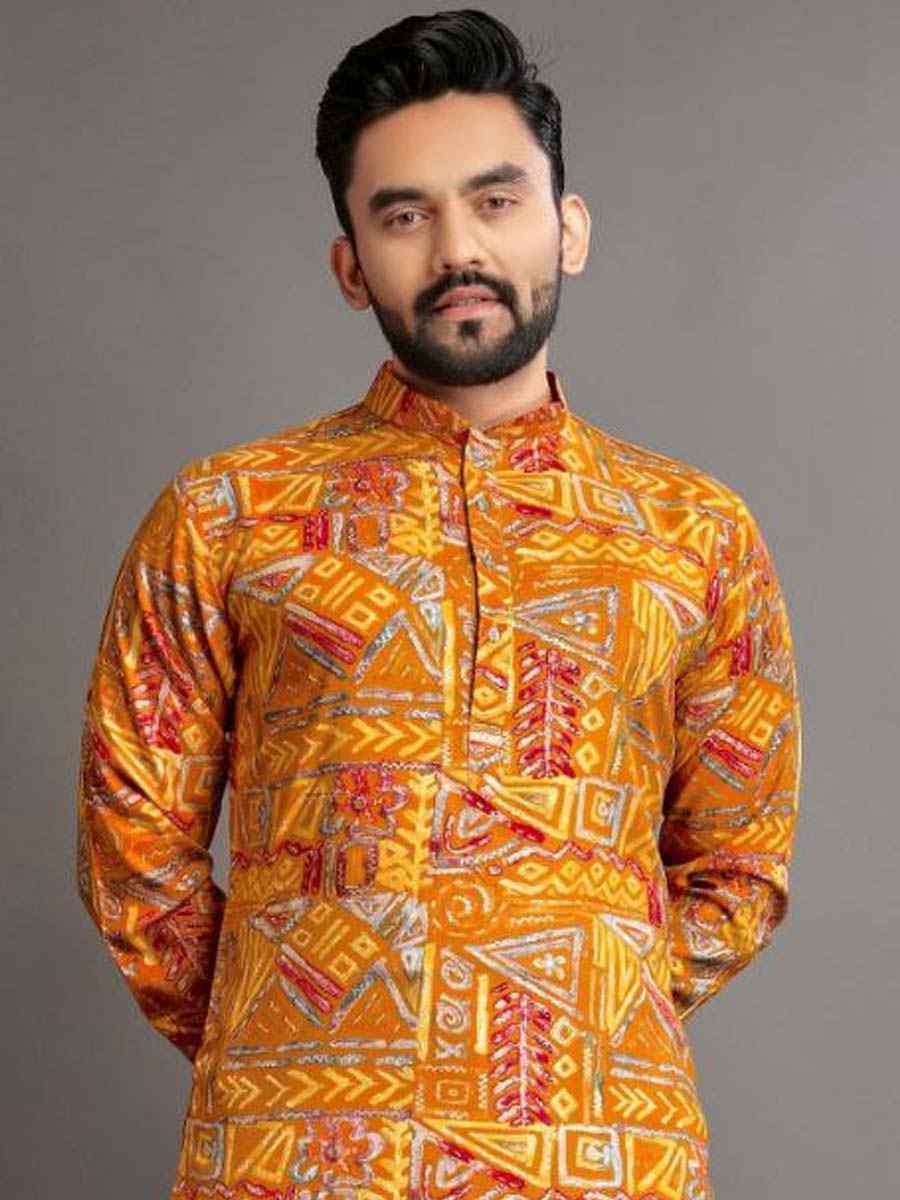 Green Premium Soft Cotton Printed Festival Casual Kurta