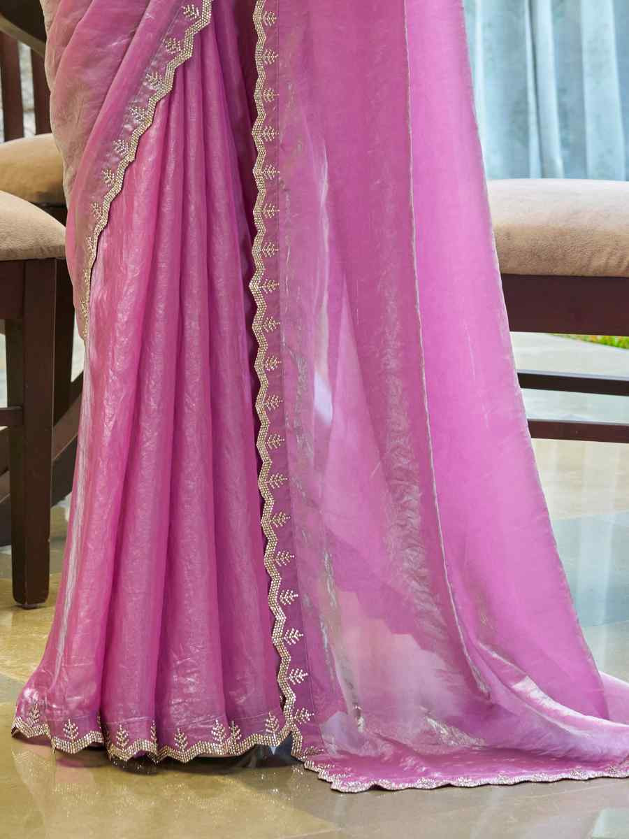 Lavender Silk  Handwoven Festival Wedding Heavy Border Saree