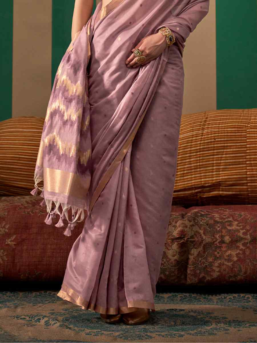 Lavender Silk Handwoven Festival Casual Classic Style Saree