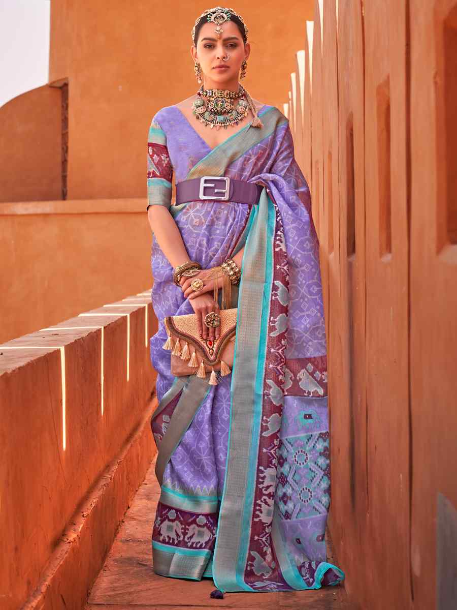 Levender Cotton Silk Handwoven Casual Festival Classic Style Saree