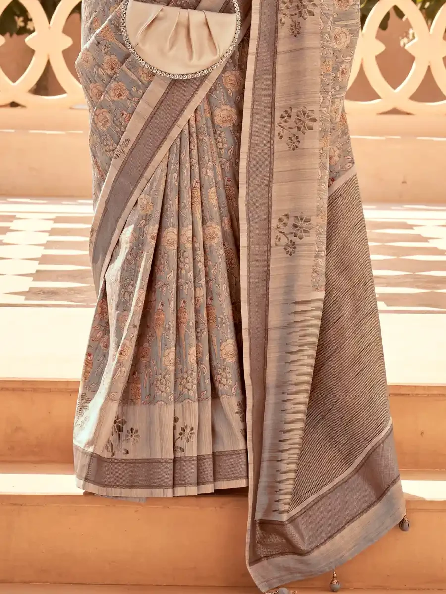 Light Chiku Super Raw Silk Handwoven Festival Wedding Heavy Border Saree