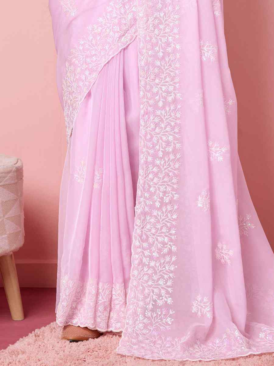 Light Peach Taby Silk Handwoven Festival Wedding Heavy Border Saree