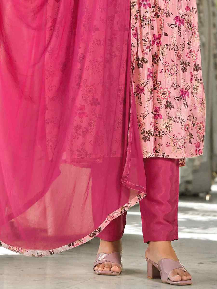 Light Pink Rubi Silk Printed Festival Casual Ready Anarkali Salwar Kameez