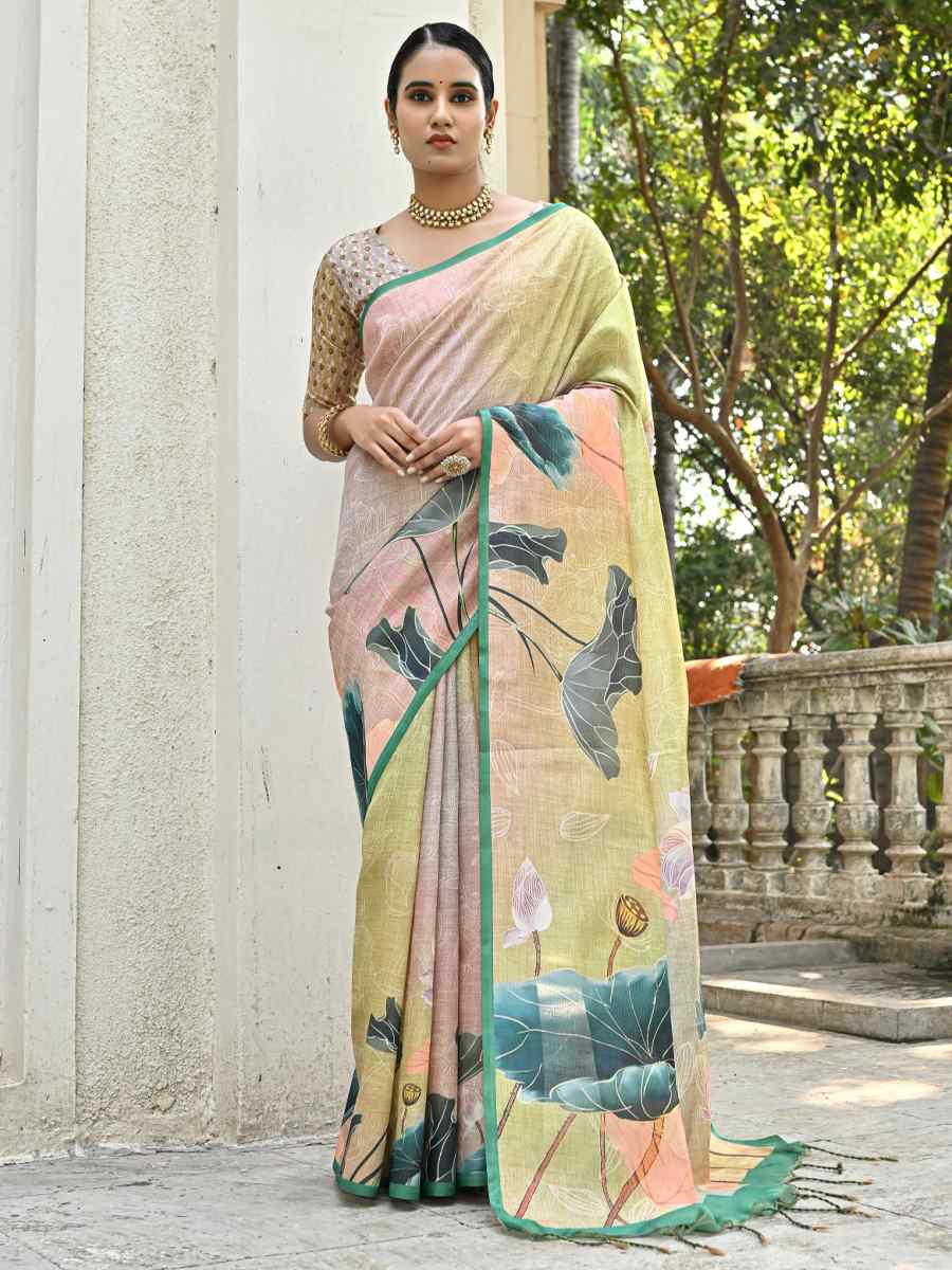 Mahendi Cotton Silk Printed Festival Casual Contemporary Saree