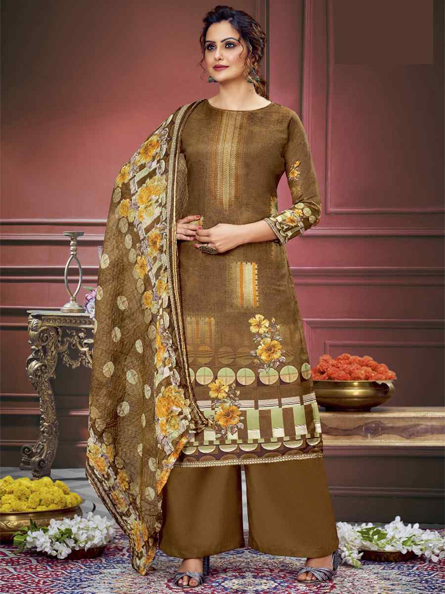 Mahendi Pure Maslin Printed Casual Festival Palazzo Pant Salwar Kameez