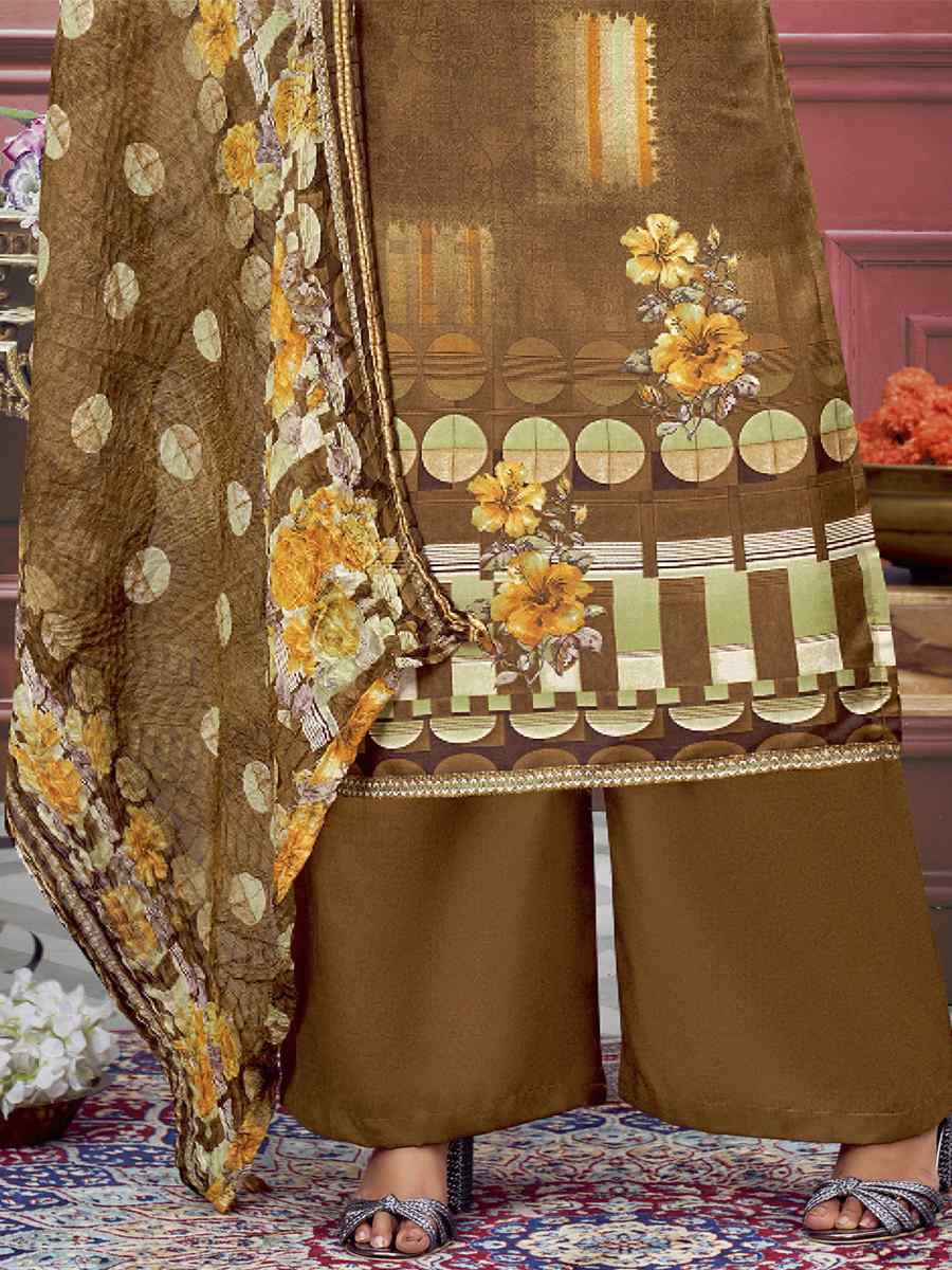 Mahendi Pure Maslin Printed Casual Festival Palazzo Pant Salwar Kameez