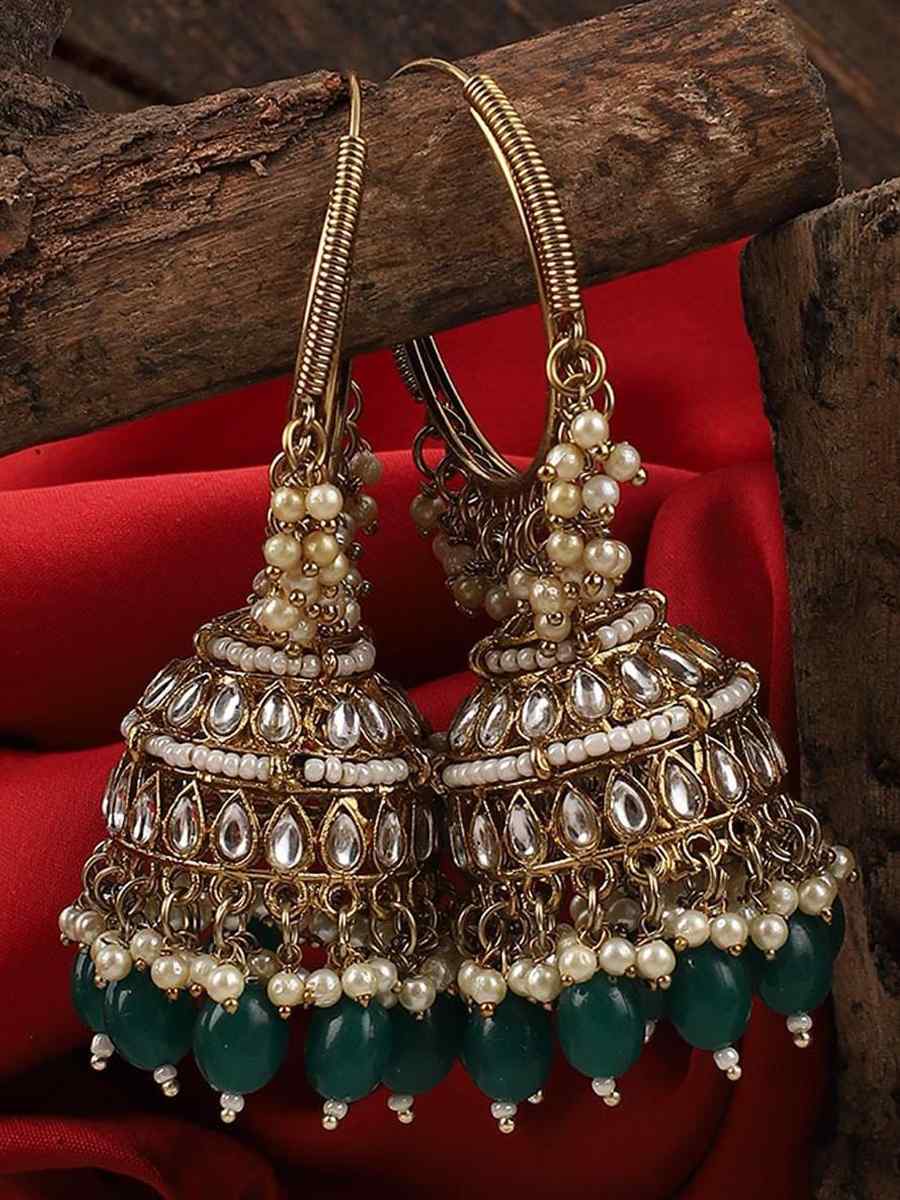 Maroon Alloy Festival Wear Kundan Earrings