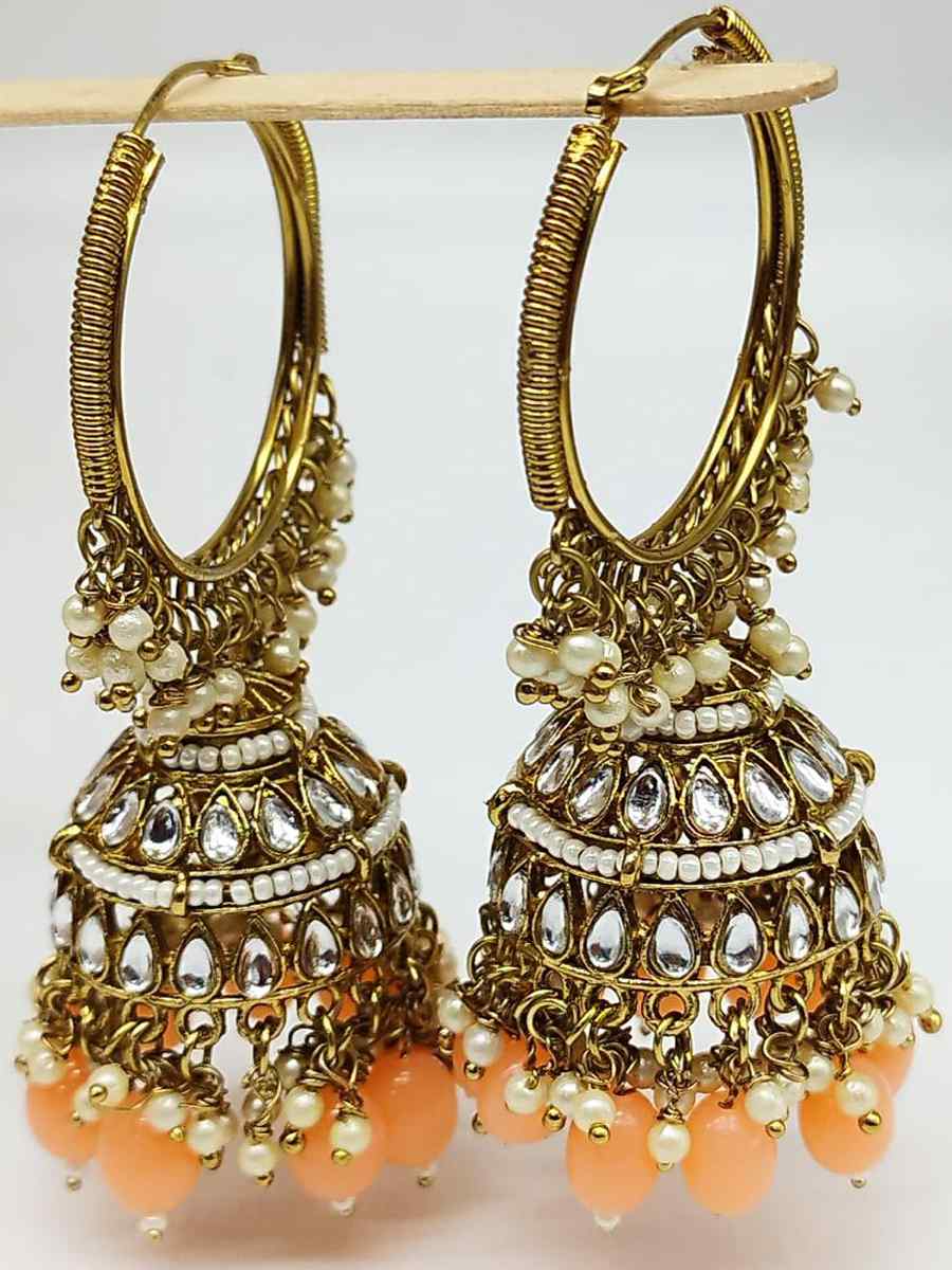 Maroon Alloy Festival Wear Kundan Earrings