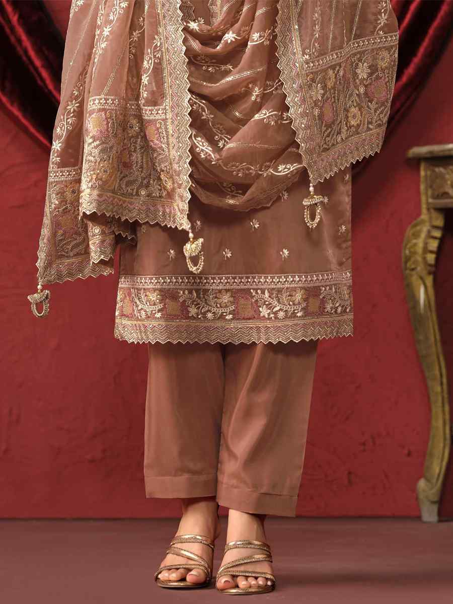 Maroon Crystal Organza Embroidered Festival Wedding Pant Salwar Kameez