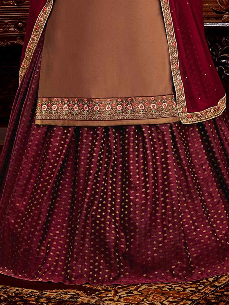 Valvate Bridal Lehenga Garnet Maroon Colour at Rs 7500 in New Delhi | ID:  18065980573