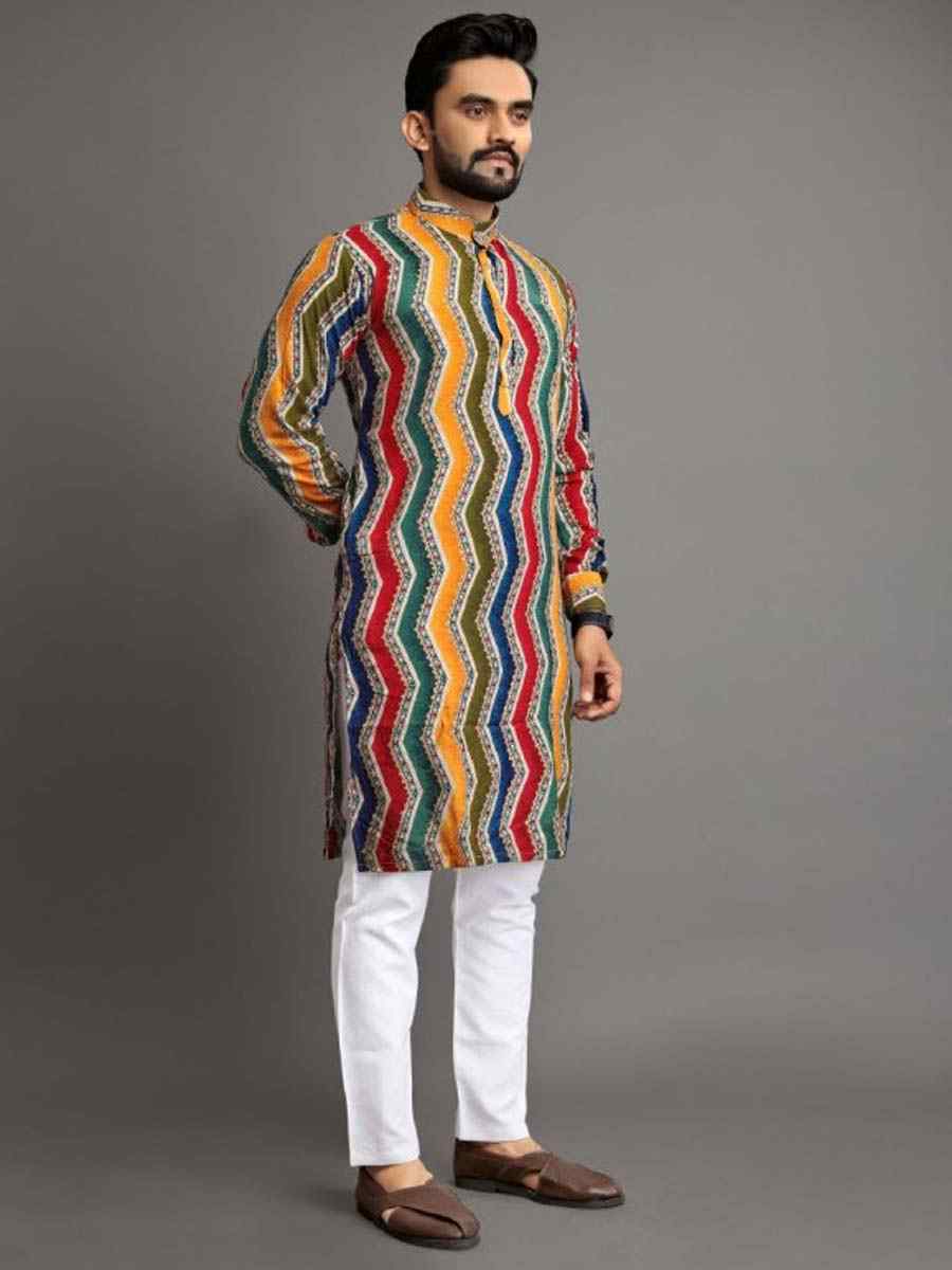 Maroon Premium Soft Cotton Printed Festival Casual Kurta