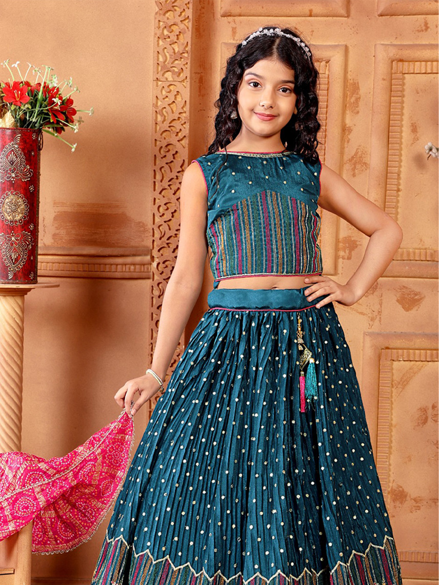 Morepich Chinon Embroidered Wedding Festival Lehengas Girls Wear