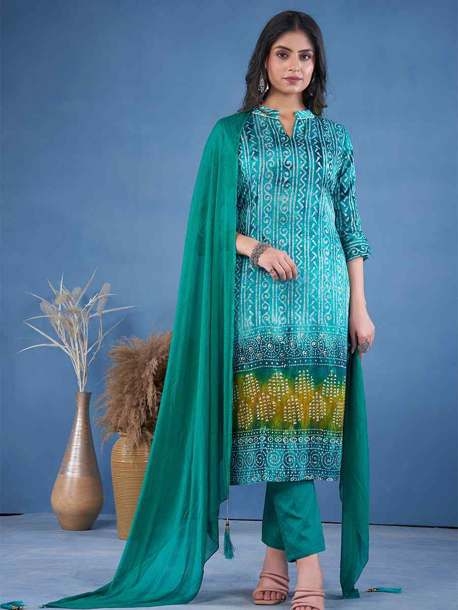 Morpeach Art Pure Silk Embroidered Festival Casual Ready Pant Salwar Kameez